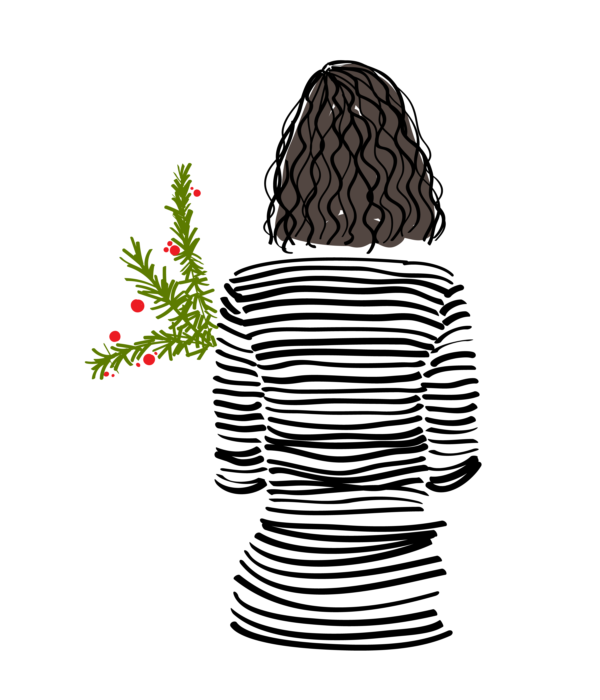 Christmas Twig Ready-to-Print Illustration Download for Personal Use